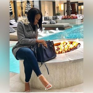 Hooded fur jacket